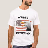 T-shirt Vétéran de l'armée avec drapeau et aigle (Devant)