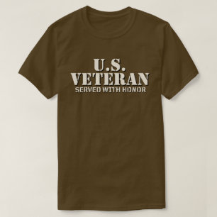 T-shirt Vétéran des États-Unis Servi avec Honneur