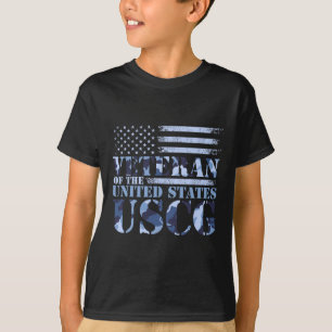 T-shirt Vétéran Des États-Unis Uscg Camo America Fla