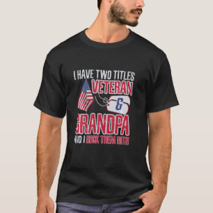 T-shirt Vétéran deux titres Grand-père Tee - shirts Hommes