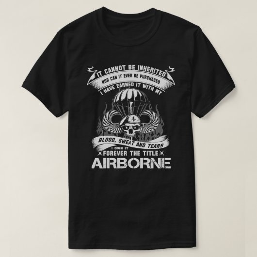 T-shirt Vétéran d'infanterie aéroportée mère ailes de saut (Design devant)