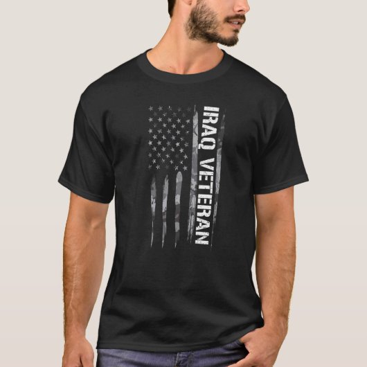 T-shirt Vétéran d'Irak Citations de drapeau américain (Devant)