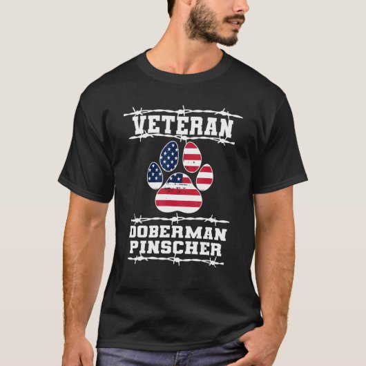 T-shirt Vétéran Doberman Pinscher Retraité de chien (Devant)