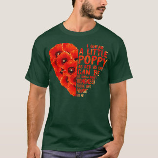 T-shirt Vétéran Jour de peur que nous oublions Red Poppy F