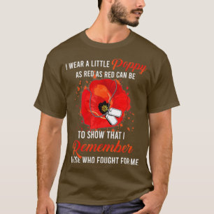 T-shirt Vétéran Jour de peur que nous oublions Red Poppy F