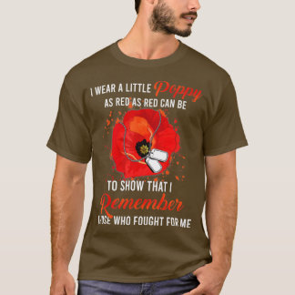 T-shirt Vétéran Jour de peur que nous oublions Red Poppy F