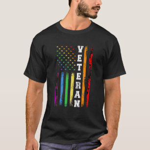 T-shirt Vétéran LGBTQ Rainbow Flag Gay Lesbian US Army Tra