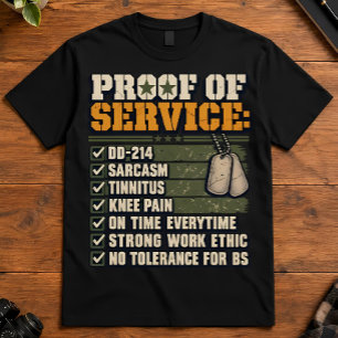 T-shirt Vétéran Preuve de Service DD-214 Art Militaire