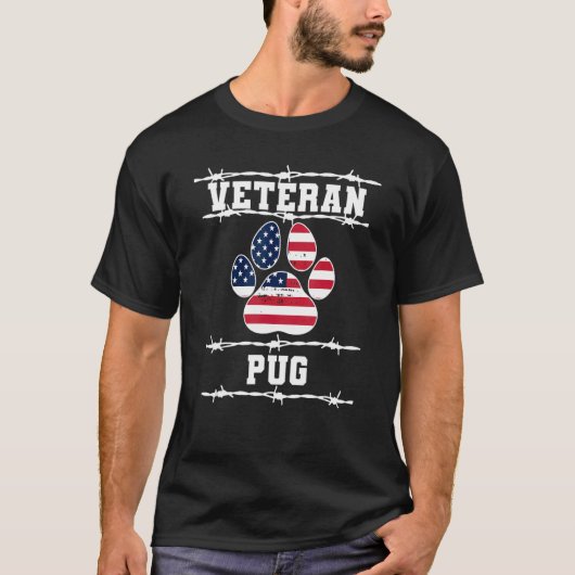 T-shirt Vétéran Pug Chien Retraité Retraite Animaux de com (Devant)