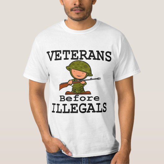 T-shirt Veterans Before Illegals Veterans Day (Devant)