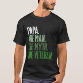 T-shirt Vétéran'S Day Papa The Man The Myth The Veteran Mi (Devant)