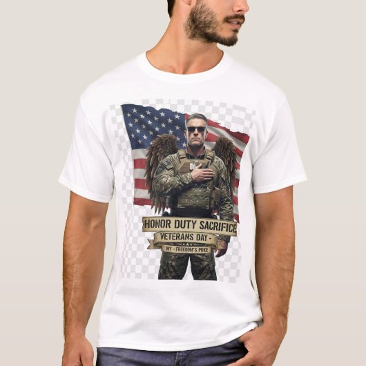 T-shirt Veterans Day Tribute – Honor, Duty, Sacrifice (Devant)