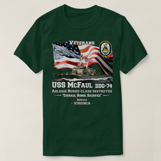 T-shirt Vétérans de l'USS McFaul (Design devant)