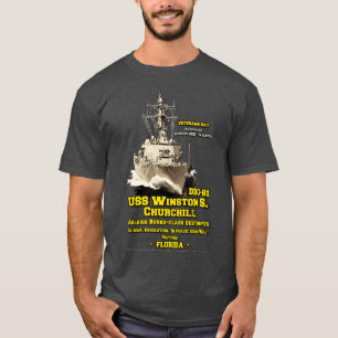 T-shirt Vétérans destructeurs USS Winston S Churchill DDG8