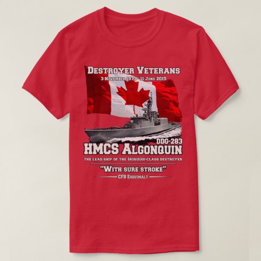 T-shirt Vétérans du NCSM Algonquin (Design devant)