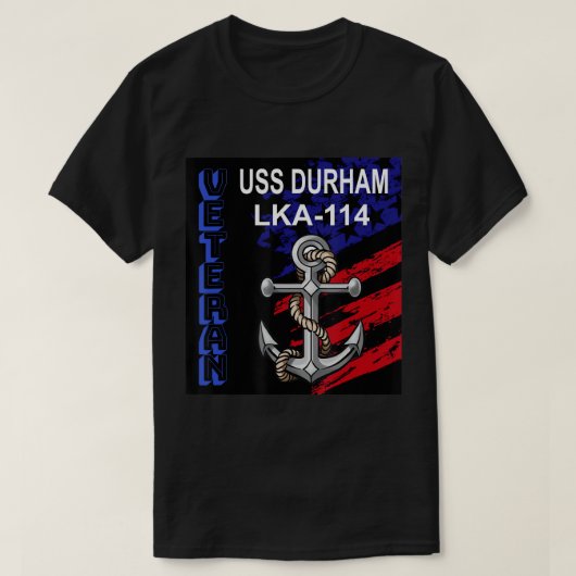 T-shirt Vétérans Jour Amphibique cargo USS Durham LKA- (Design devant)