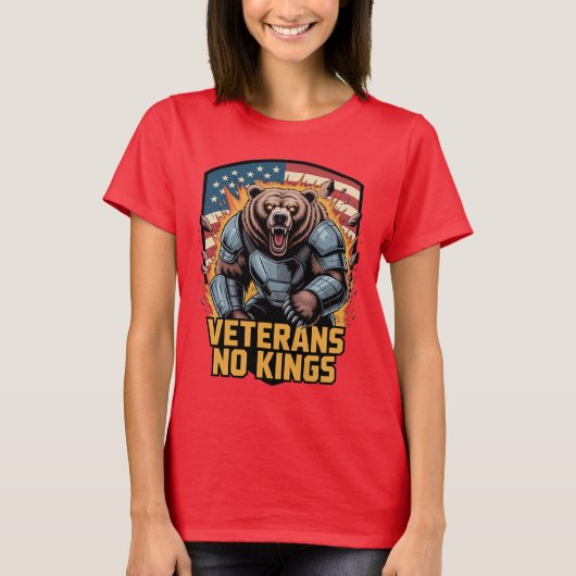 T-shirt Veterans No Kings Graphic Bear (Devant)
