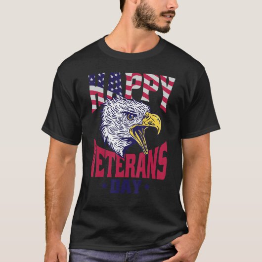T-shirt Vétérans USA fiers Joyeux Veterans Day (Devant)
