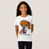 T-Shirt Vétérinaire mignonne fille avec chiot (Devant entier)