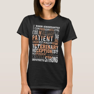 T-shirt Vétérinaire Réceptionniste mignonne Empreinte de p