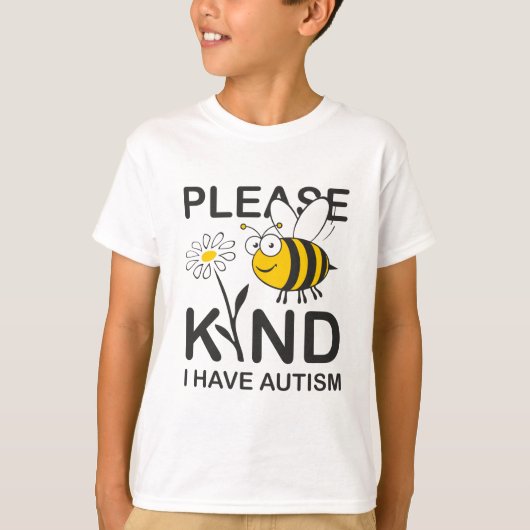 T-shirt Veuillez être aimable j'ont l'autisme (Devant)