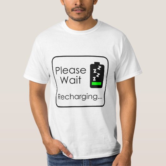 T-shirt Veuillez patienter... Recharge (Devant)