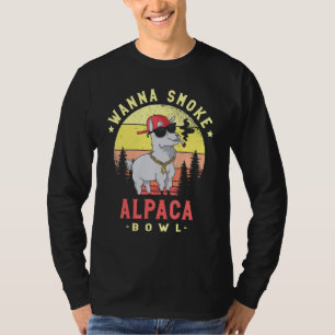 T-shirt Veux Fumer Bol Alpaca Camélidé Mammifère Alpaca