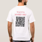T-shirt Veux Me Marier QR Code sur le dos Funny Blanc (Dos)