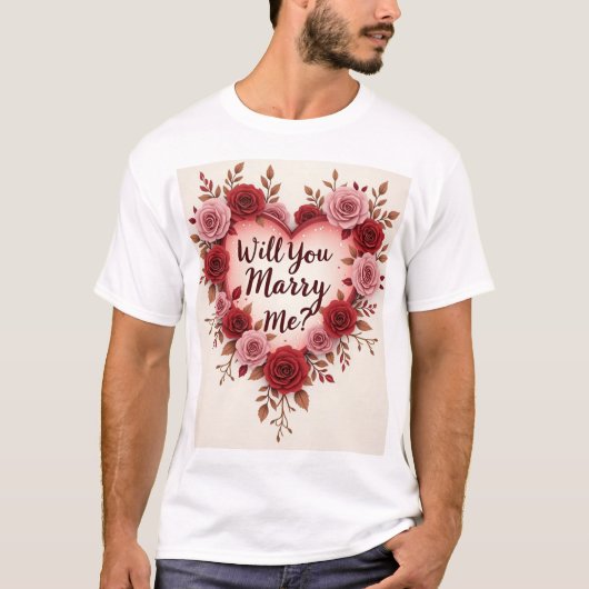 T-shirt Veux-Tu M'Épouser ? Proposition romantique (Devant)