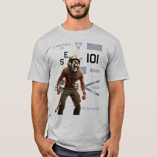 T-Shirt VFA-131 WILDCATS 101 AK Capitaine d'avion (Devant)