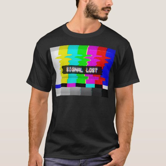T-shirt Vhs Glitch - Signal Perdu Câble Tv Écrasé (Devant)