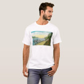 T-shirt Viaduc près des automnes de Multnomah, le fleuve (Devant entier)