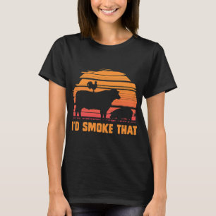 T-shirt Viande Fumer Barbecue Chef Steak Grillades BBQ