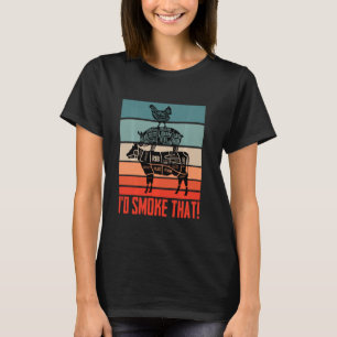 T-shirt Viande Manger Vache Fumeur Griller Je Fumer Que