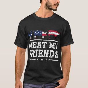 T-shirt Viande Mes Amis Grilling Pitmaster Fumer Grillmas