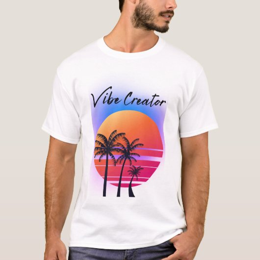 T-shirt Vibe Creator : Vibes de coucher de soleil rétro av (Devant)