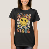 T-shirt Vibes 5e année 5e année Retro Enseignant 1er jour (Devant)