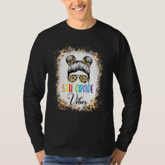 T-shirt Vibes 5e année Fille désordonnée Léopard 1er jour 