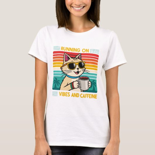 T-shirt Vibes à café rétro - Lover à caféine femmes (Devant)