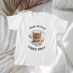 T-shirt Vibes à mâchoires seulement photo de chat fille