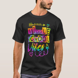 T-shirt Vibes Au Milieu De L'École Retour À L'École Tie Dy