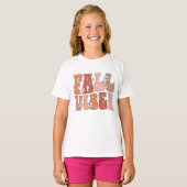 T-shirt Vibes Automne Chemise Enfants, Automne Thanksgivin (Devant entier)