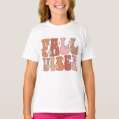 T-shirt Vibes Automne Chemise Enfants, Automne Thanksgivin (Devant)
