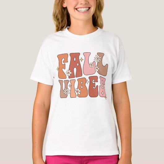 T-shirt Vibes Automne Chemise Enfants, Automne Thanksgivin (Devant)