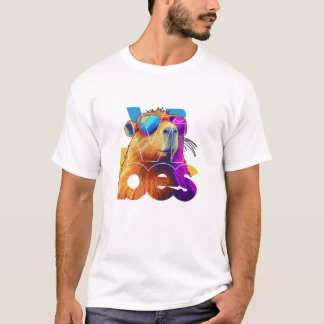 T-shirt Vibes Capybara Retro Design
