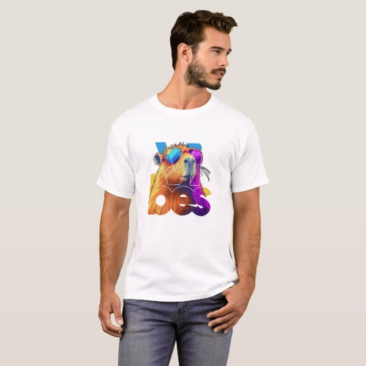 T-shirt Vibes Capybara Retro Design (Devant entier)