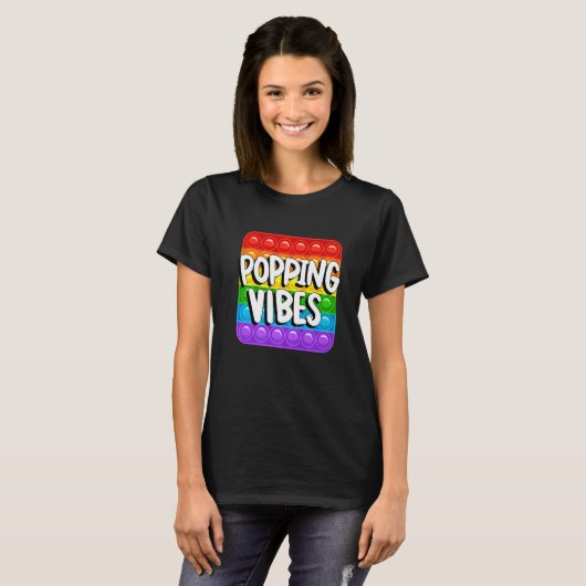 T-shirt Vibes Cool Jeu Carte Fidget Pop It (Devant entier)