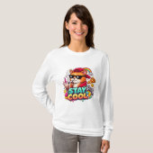 T-shirt Vibes Cool – Mode Streetwear de Chat Décontracté (Devant entier)