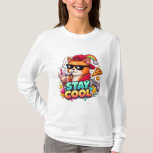 T-shirt Vibes Cool – Mode Streetwear de Chat Décontracté