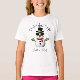 T-shirt Vibes cool seulement Snowman Noël Famille personna